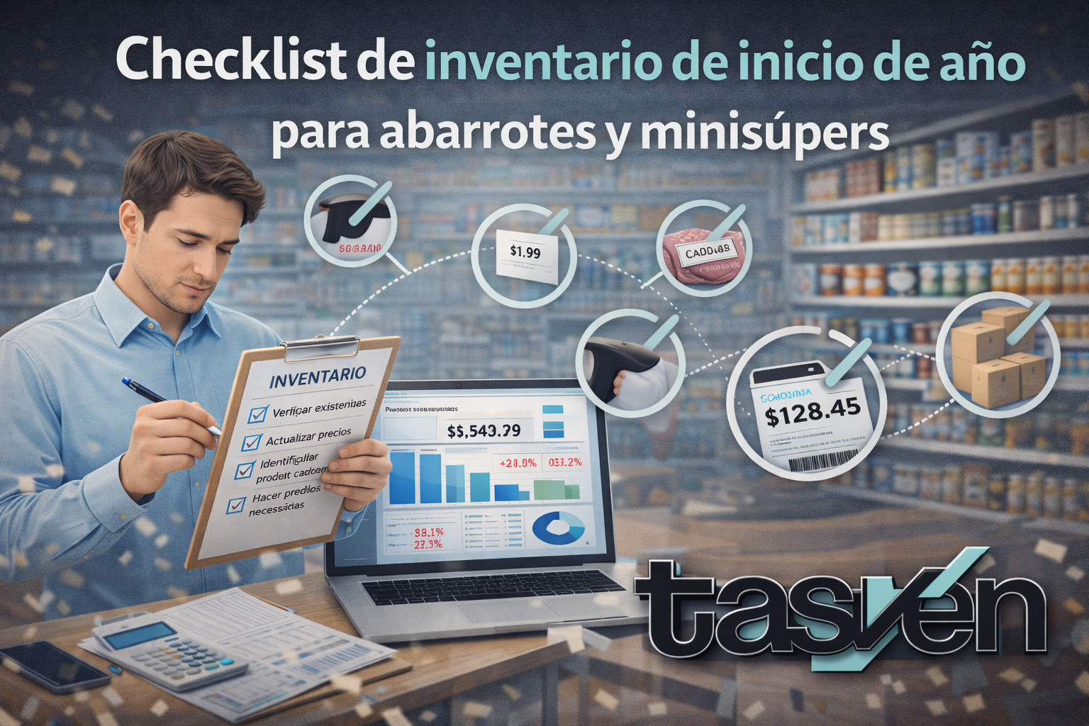 Guía práctica y checklist de inventario de inicio de año para tiendas de abarrotes y minisúpers, usando reportes y herramientas de tu sistema de punto de venta 
